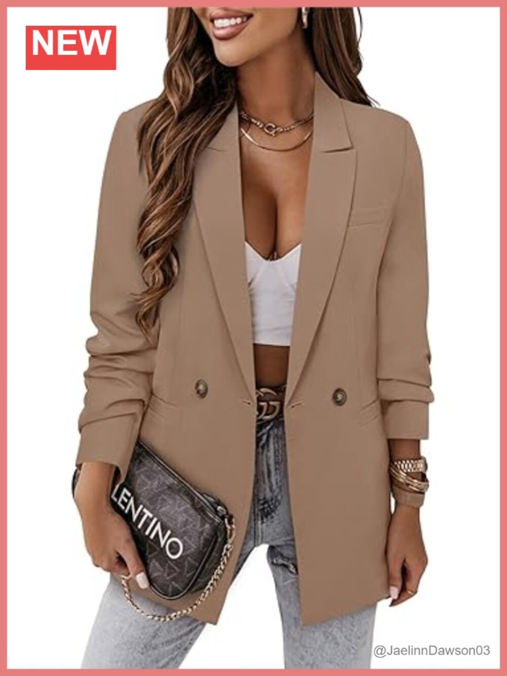 Women Business Casual Blazer Lined Work Suit Jacket Notch Collar